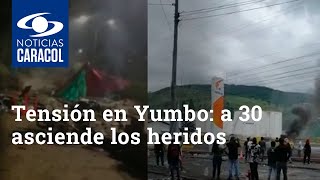 Continúa la tensión en Yumbo: a 30 asciende el número de heridos durante protestas