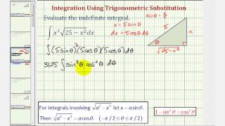 Ex: Indefinite Integral in the form x^n*sqrt(a^2 - x^2) Using Trigonometric Substitition