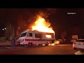 LAFD Firefighters Battle RV Fire | Los Angeles