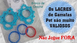 BRINCO DE CROCHÊ FEITO COM LACRE DE GARRAFA PET/ Passo a Passo em crochê fácil para iniciantes (**)