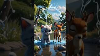 A Magical Friendship: Kitten \u0026 Fawn's Adorable River Adventure #kidscartoon  #chiknicartoon