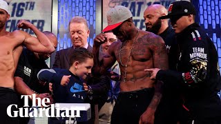 Billy Joe Saunders's son hits Willie Monroe Jr in the groin at weigh in