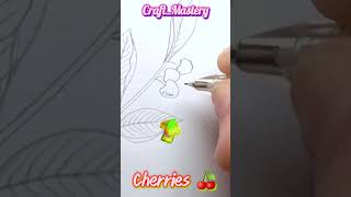 #Art 🎨is #Fun Anyone🙂can #draw✏️ #Cherries🍒Tryit with me😊 #shorts  #howto #trend #tiktok #satisfying
