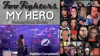 REACTION COMPILATION | Foo Fighters Ft. Shane Hawkins - My Hero | Taylor Hawkins Tribute Concert