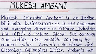 Mukesh Ambani essay in english |Mukesh Ambani family | Mukesh Ambani lifestyle | Mukesh Ambani house