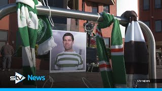 Fans gathered at Celtic Park to pay tribute to Bertie Auld
