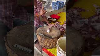 Sunday special Amazing Telangana mutton shop nallibokka cutting skills please subscribe