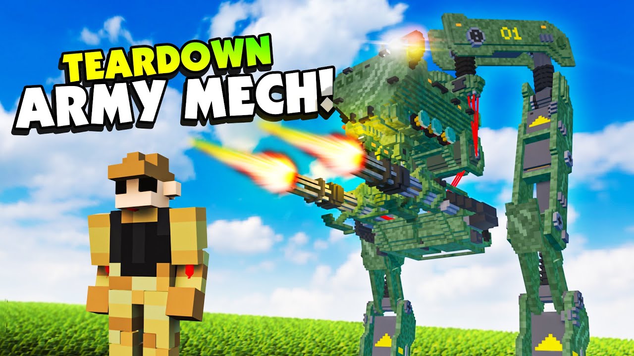 Fully Destructible Robot Mech In New Army Base Teardown Mods Youtube