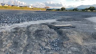 【台風15号】安倍川 狩野橋スポーツ広場 野球グラウンド浸水、土砂被害の様子