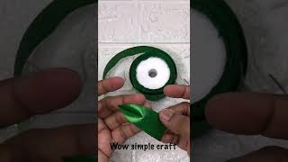 Diy leaf making/Ribbon craft/Easy. #youtubeshorts #viralshorts #ribbonflowertutorial #ribbonleaves