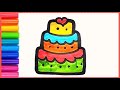 easy cake drawing for kids and toddlers how to draw a simple birthday cake.