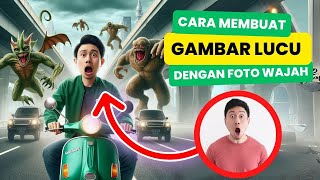 Tutorial Cara mengganti wajah gambar lucu hasil Bing AI menjadi wajah Kita