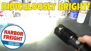 Harbor Freight 6000 Lumen Twist Focus Waterproof Rechargeable Flashlight With Battery Bank NTDT!