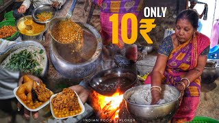 Cheapest Food Of India Only Rs.10/- | Hardworking Aunty Make Bhaji \u0026 Ghugni | Street Food Indian