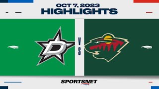 NHL Pre-Season Highlights | Stars vs. Wild - October 7, 2023