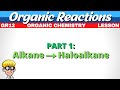 Reactions Organic Chemistry Grade 12 | Alkane to Haloalkane