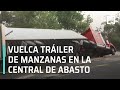 Volcadura de tráiler en la Central de Abasto, CDMX - Las Noticias