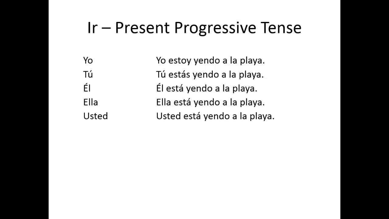 Ir - Present Progressive Tense - YouTube