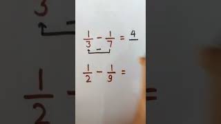 Fraction tricks | How to subtract fractions | #fractions  #fraction #subtraction #shorts