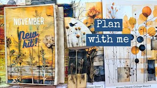 PLAN WITH ME/NOVEMBEER 2023/Monthly Junk Journal Planner Setup \u0026 New Digital Kit