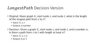 CS 3102 Week 11 | LongestPath Decision Problem