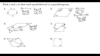 Proving Parallelograms by finding Sides and Angles
