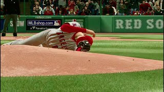 PS5 MLB the Show 22 Pitcher hit in head line drive