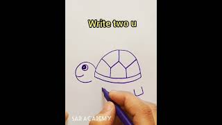 How to draw a turtle with alphabets | Draw so cute turtle for kids