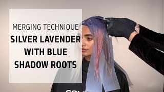 Lavender Silver Hair with Blue Shadow Roots | Let's Play Elumen Series | Goldwell Education Plus