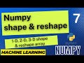 Shape and Reshaping Arrays | machine learning | Python NumPy Tutorial for Beginners