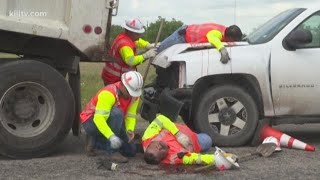 TxDOT, first responders host simulated work zone crash in Woodsboro