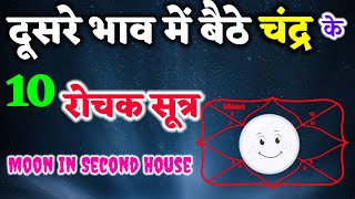 दूसरे भाव में बैठे चंद्रमा के 10रोचक सूत्र । द्वितीय भाव में बैठे चंद्र। Moon In Second House।