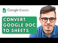 How to Convert Google Doc to Google Sheets [2025 Guide]
