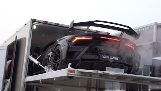 Lamborghini Huracan STO - Engine Start, Sounds \u0026 Unloading From Truck!