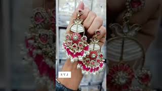 ##Mehandi polish long colourful earrings lightweight Delhi gate👌👌