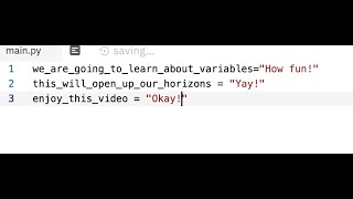 Python: Lesson 4 -- Variables | SyntaxError