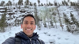 Hiking along the frozen waterfalls of Korouoma National Park | Finland 🇫🇮