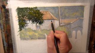 How To Draw Stonework on Buildings, Enhance Watercolour Landscapes