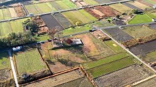 空撮、京都府木津川市山城町、史跡高麗寺を中心に。