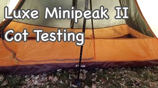 Luxe Minipeak II Cot Testing