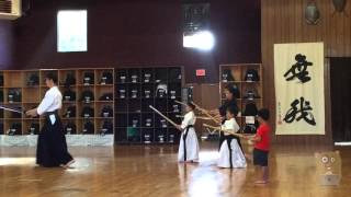 Kids Kendo Class, Marcus Tries One Out