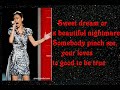 jessica sanchez sweet dreams with lyrics