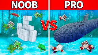 Mikey Family & JJ Family - NOOB vs PRO : Submarine Build Challenge in Minecraft (Maizen)