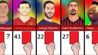 Number of Red Cards Of Famous Football Players  | Comparison
