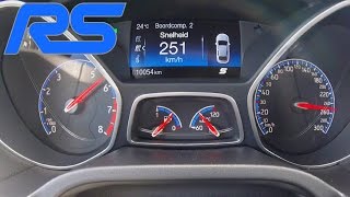 Ford Focus RS MK3 Acceleration Launch Control 0-251 km/h Autobahn Speed Test