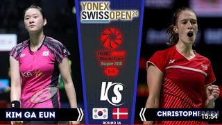 끝날때까지 끝난게 아니다! 스위스오픈 16강 김가은 vs 라인 크리스토퍼슨.  Swissopen2024​ badminton