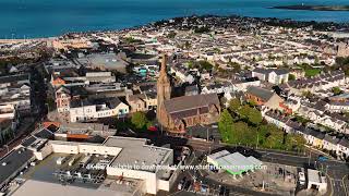 Aerial Video of St Comgalls Church Of Ireland Bangor Town Co Down Northern Ireland 2 4K