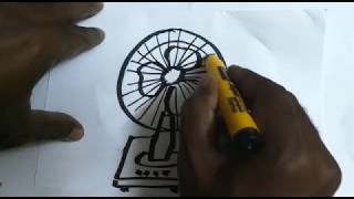 How to draw a Table Fan ?  drawing, sketch, art lessons, quick draw lessons for kids