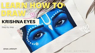 How To Paint Krishna Eyes With Oil Colour || Step By Step.......