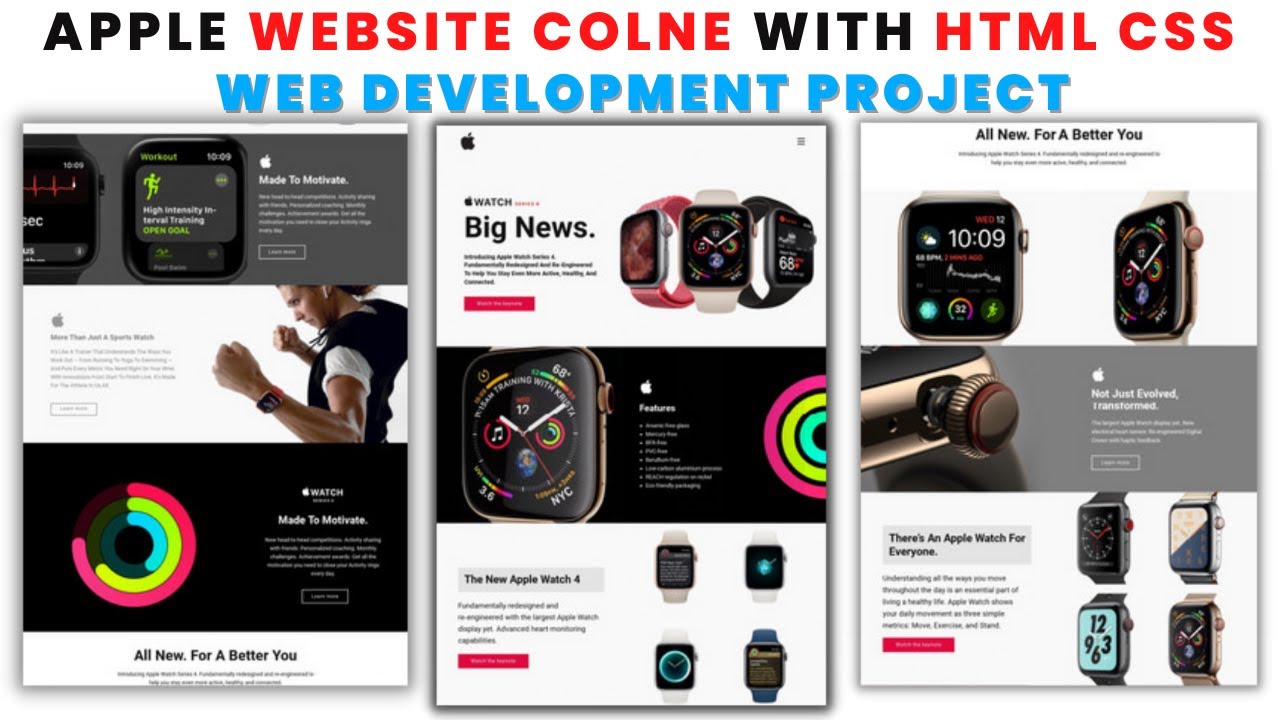 How To Make Apple Website Clone Using Html Css Javascript Build